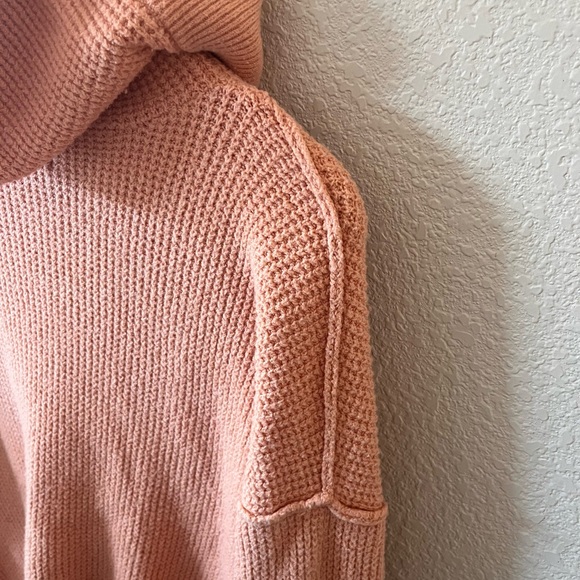 Aerie CozyUp Waffle Knit Hoodie - Peach - Picture 11 of 11